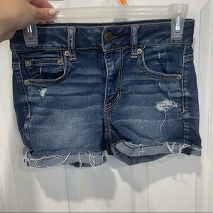 00 super stretch regular waist shorts from American Eagle.